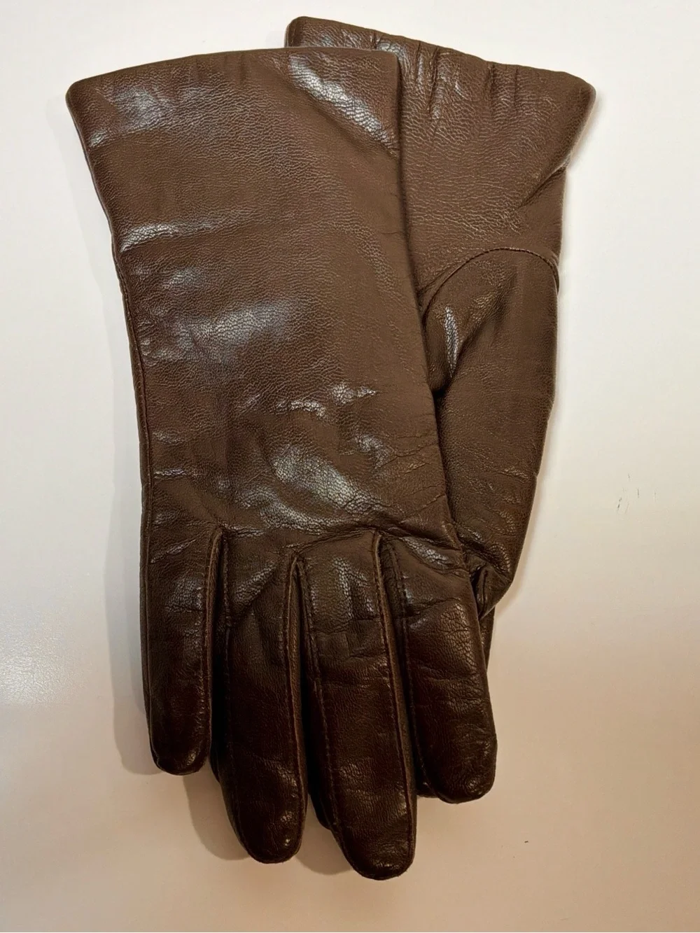 Vintage Leather Gloves Chocolate Brown Size XL